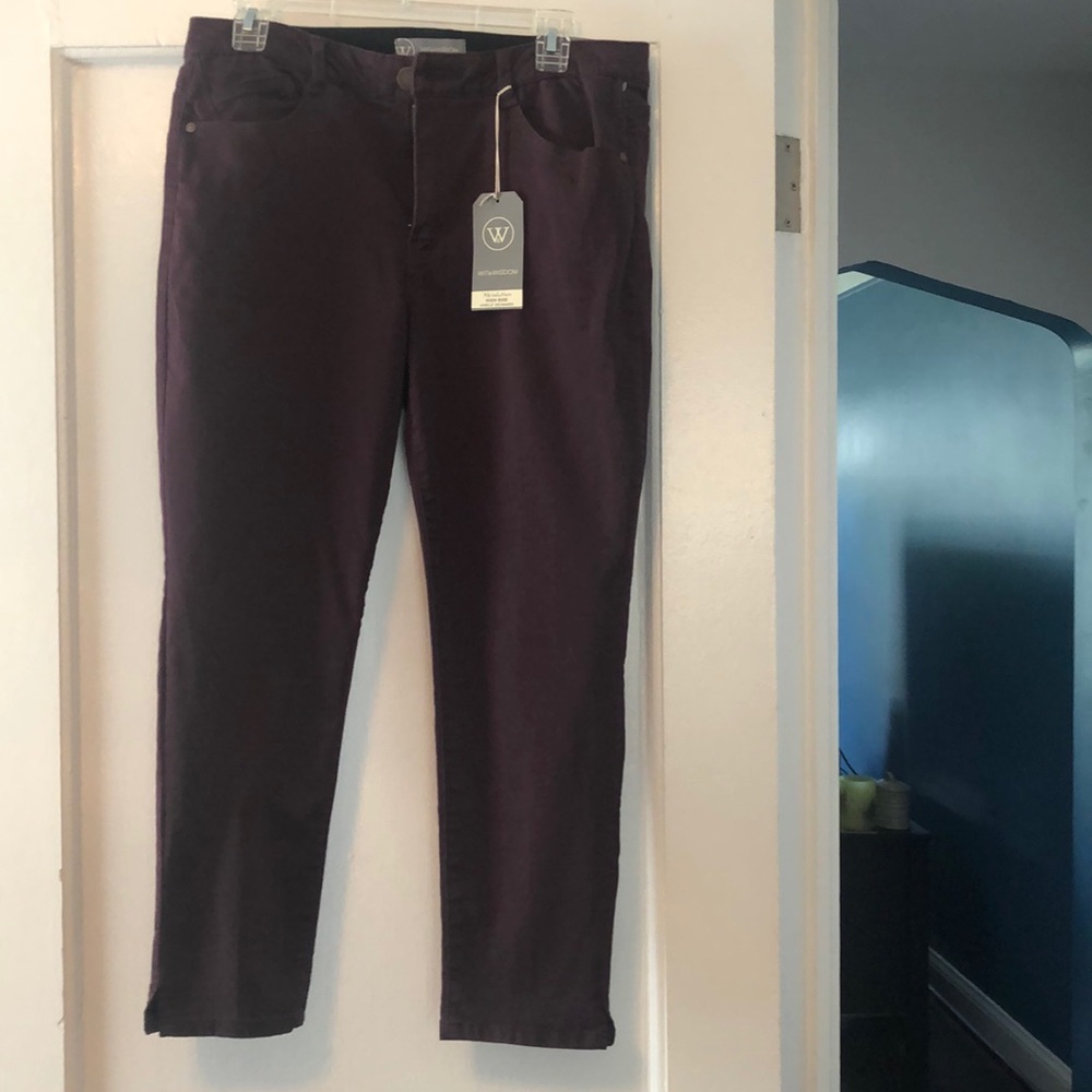 NWT 10P Wit & Wisdom burgundy Absolution pants